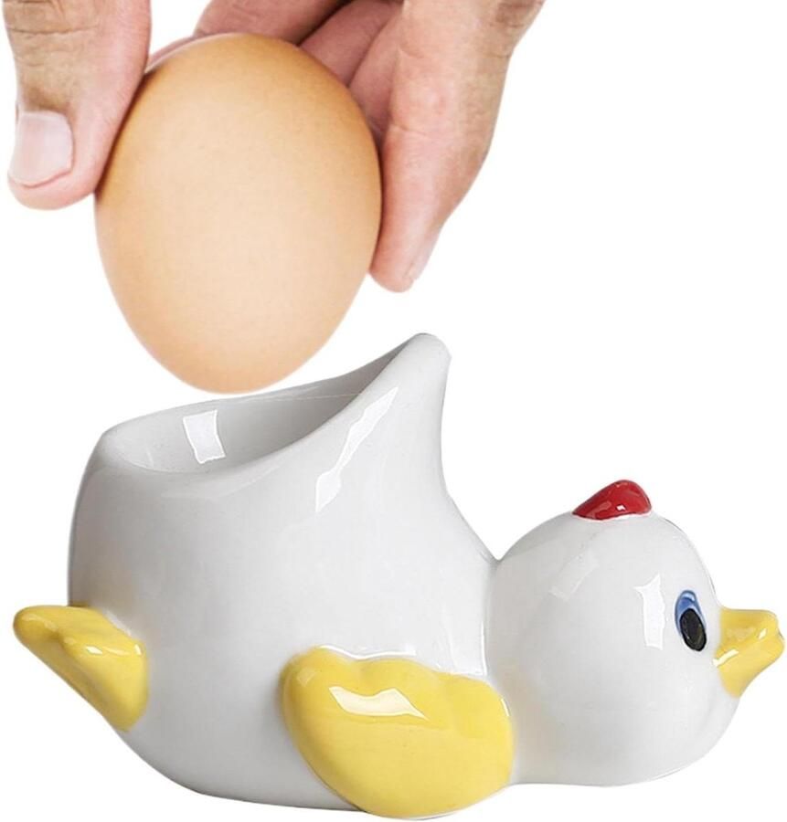 Keramische eierhouder Eierdopjes kip eend Ontbijt presenteren Stijlvol dierendecor 11.2 cm Wit