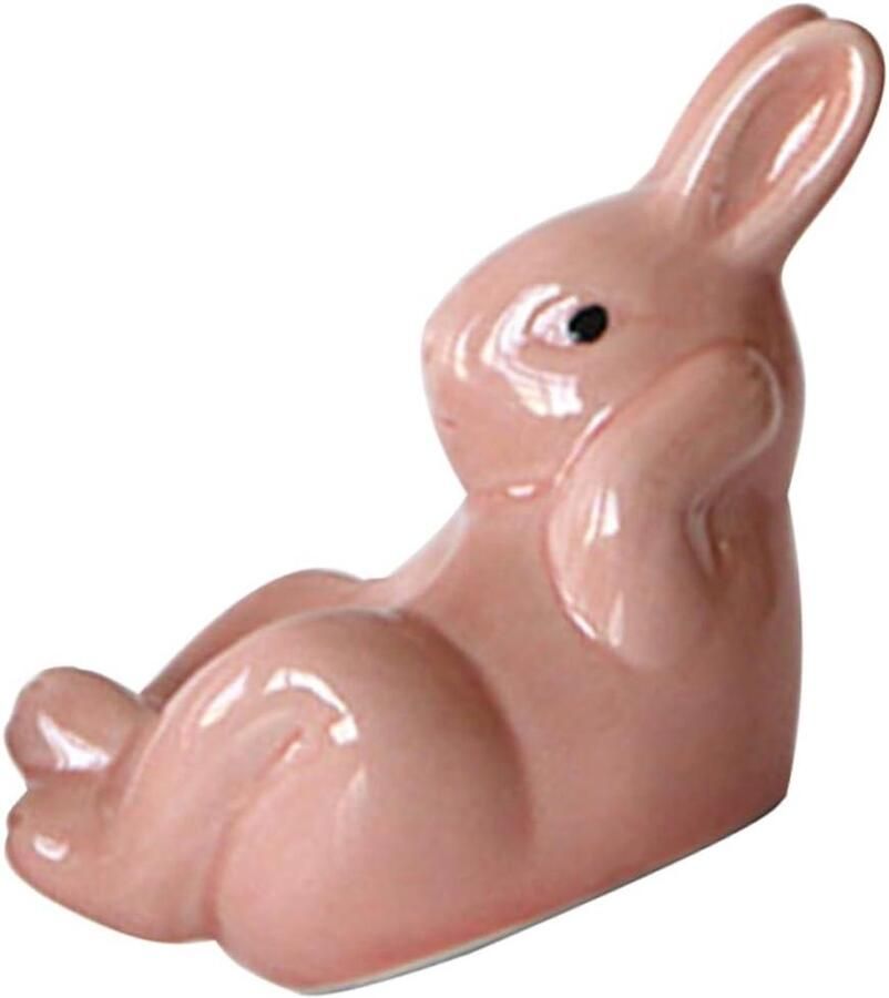 Keramische Eierhouder Eierdopje Konijn Keuken Decoratie Konijn Vorm 13x13x13 cm Roze
