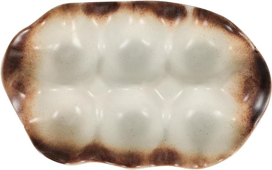 Keramische Eierhouder Eierrekje Eierbewaarder Keuken Organiseren Stabiele Antislip Basis 18x11x3 cm Wit