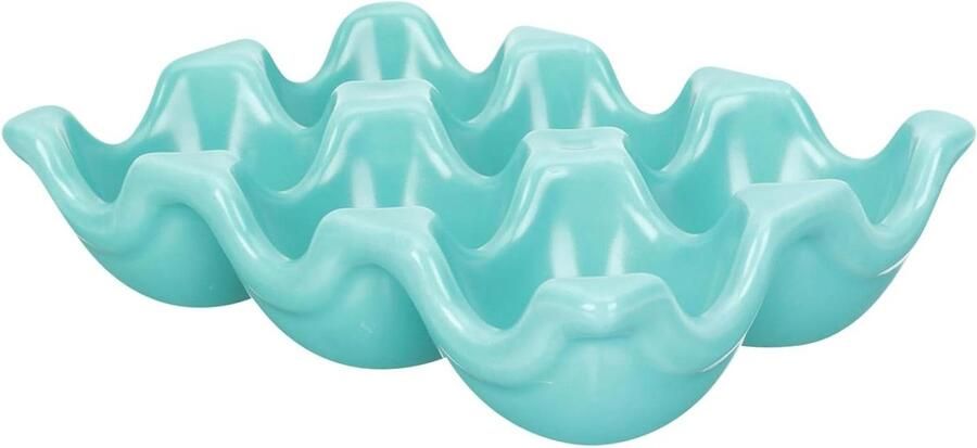 Keramische Eierhouder Eierrekje Koelkast Eieren Opbergen Slank Compact Ontwerp 14.5x9.5cm Groente