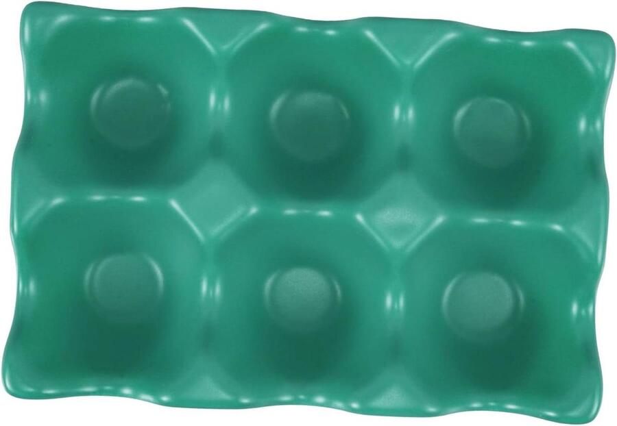 Keramische Eierhouder Eierrekje Opbergdoos Eieren Bewaren Stijlvol Decoratief 14 cm Donkergroen