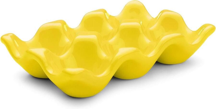 Keramische Eierhouder voor 6 Eieren Opslag en Serveerschaal voor Koelkast en Aanrecht