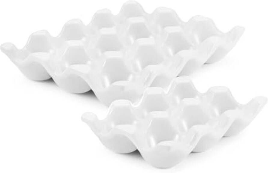 Keramische Eierhouder voor Koelkast 18 Eieren Organiser en Decoratieve Serveerstandaard