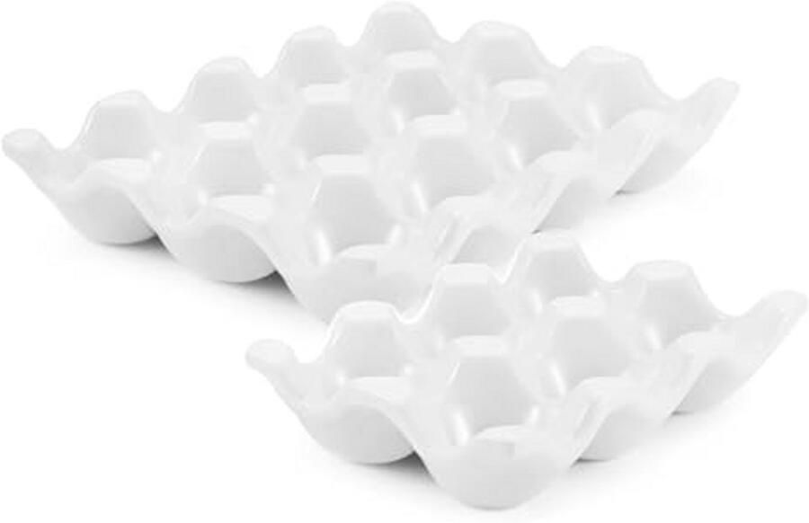 Keramische Eierhouder voor Koelkast 18 Eieren Organiser en Decoratieve Serveerstandaard