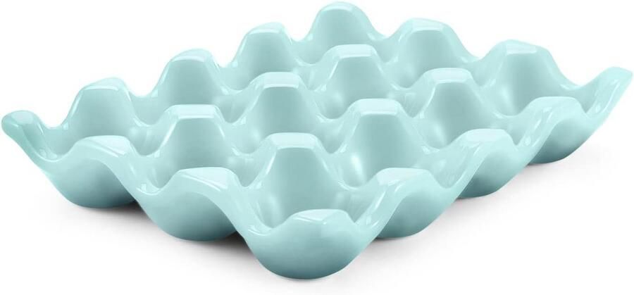 Keramische eierschaal met 12 kopjes Dozijn porseleinen eierhouder container bewaarder opbergorganizer decoratieve serveerstandaard servies voor koelkast aanrecht display keuken