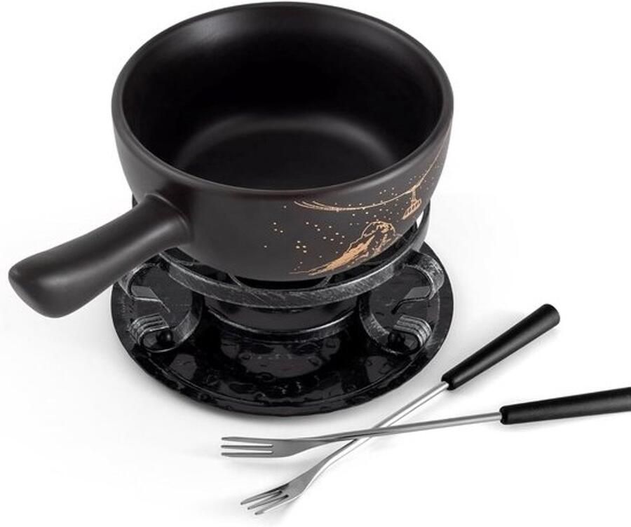 Keramische Fondueset voor 4 Personen met Vorken Traditioneel Dineren