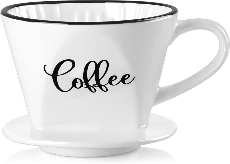 Keramische Gietover Koffiezetapparaat voor 2 Kopjes Handmatige Koffiedruppelaar voor Thuis en Café