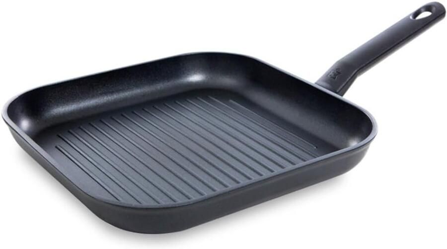Keramische Grillpan Anti-aanbak Koekenpan Gegrilde Gerechten Maken Gelijkmatige Warmteverdeling 26x26 cm Zwart