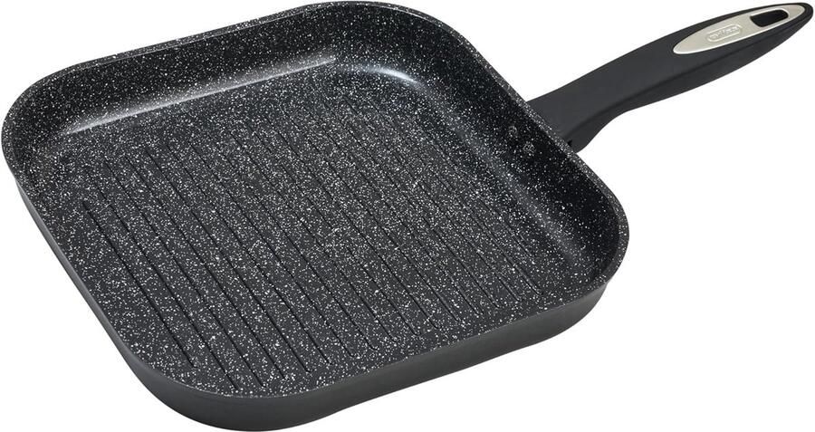Keramische Grillpan Antiaanbak Koekenpan Gezond Koken PFAS-vrij 26 cm Zwart