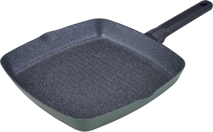 Keramische Grillpan Vierkant 28x28 cm – Geschikt voor Inductie en Oven – PFAS-vrij