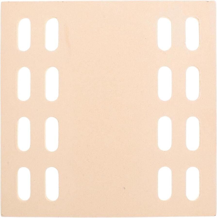 Keramische Grillsteen Warmteplaat Vlamverdeler Gelijkmatig Grillen Duurzaam Keramiek 18.5 x 18.5 cm Beige