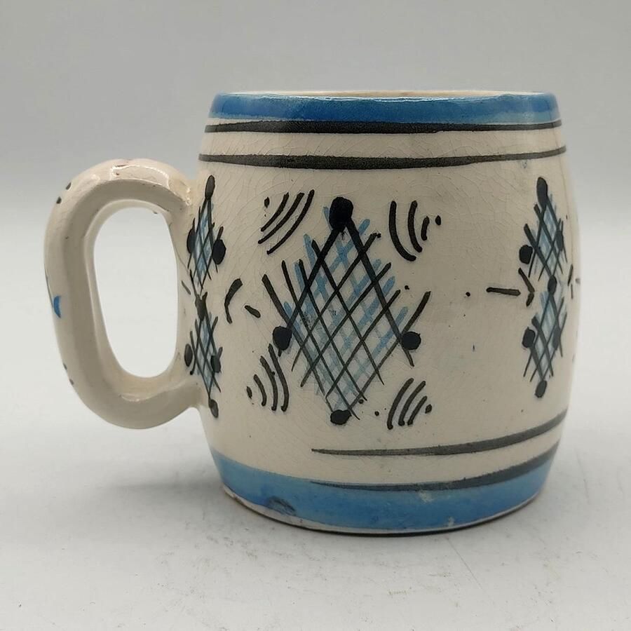 Keramische Kan Handbeschilderd Serveerservies Drinken Serveren Authentiek Marokkaans Vakmanschap 8 x 8 x 11 cm