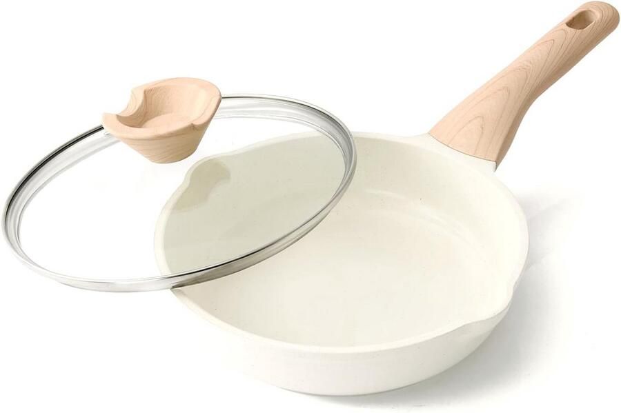 Keramische Koekenpan 20 cm met Antiaanbaklaag Inclusief Inductie Geschikt & PFAS-vrij