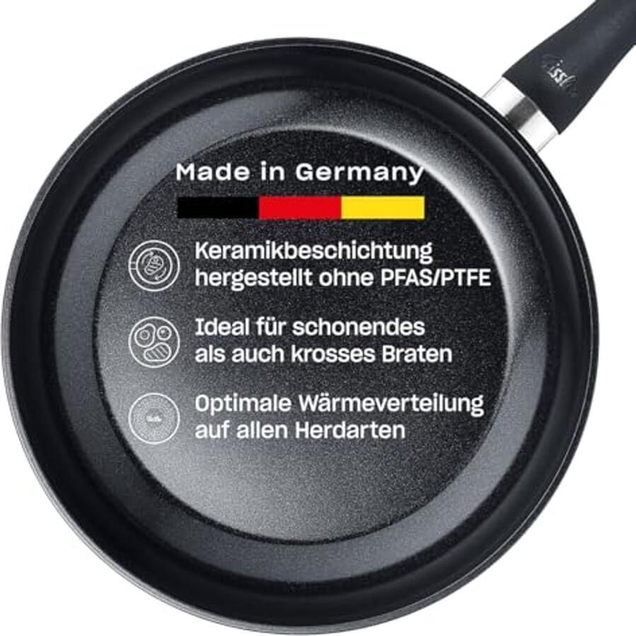 Keramische koekenpan 24cm zonder PFAS PTFE Inductiegeschikt