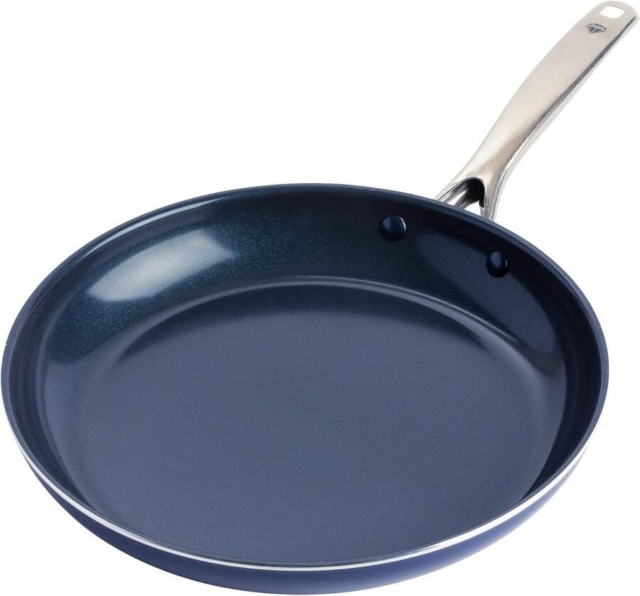Keramische Koekenpan 28 cm met Diamantversterkte Antiaanbak Inductie Vaatwasser- en Ovenbestendig