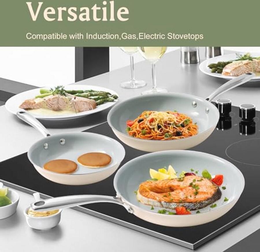 Keramische Koekenpan 9 5 Inch Antiaanbakpan voor Gezond Koken