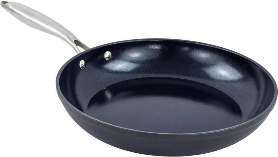 Keramische Koekenpan Aanbakvrije Pan Dagelijks Koken Gelijkmatige Warmte 22 cm Zwart