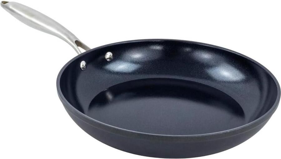 Keramische Koekenpan Anti-aanbak pan Dagelijks Koken Gelijkmatige warmte 22 cm Zwart