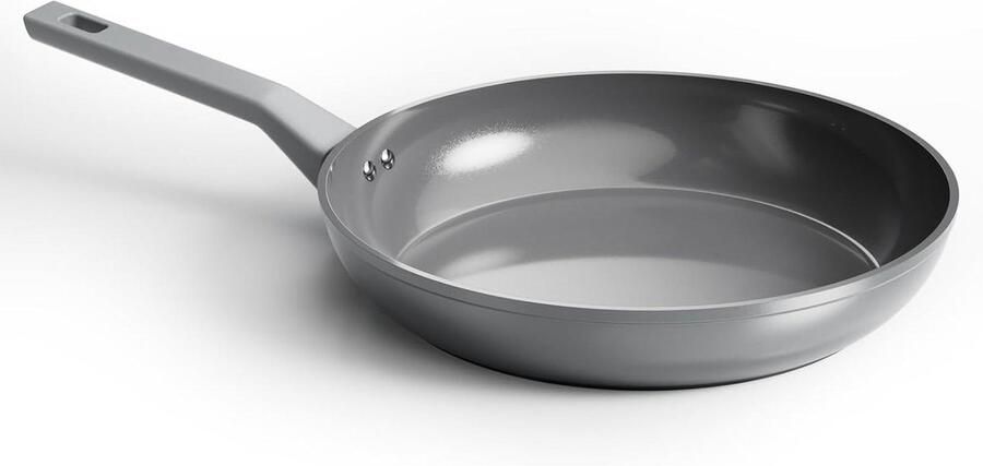 Keramische Koekenpan Anti-aanbak Pan Gezond Koken Diamant Titanium Coating 30cm Diameter Grijs