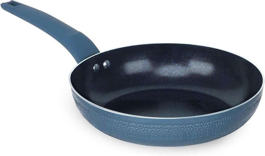 Keramische Koekenpan Antiaanbak Koken op Inductie Diamant Keramische Coating 28cm Blauw