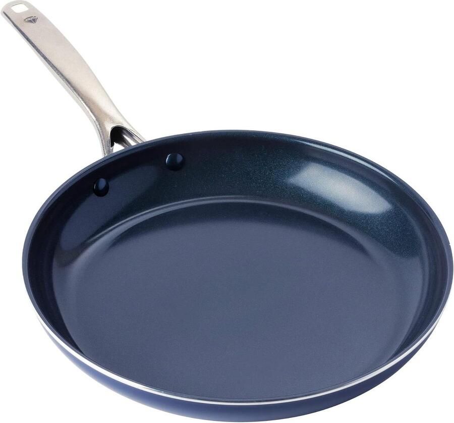 Keramische Koekenpan Antiaanbak Pan Dagelijks Koken Diamant Versterkte Laag 28 cm Blauw