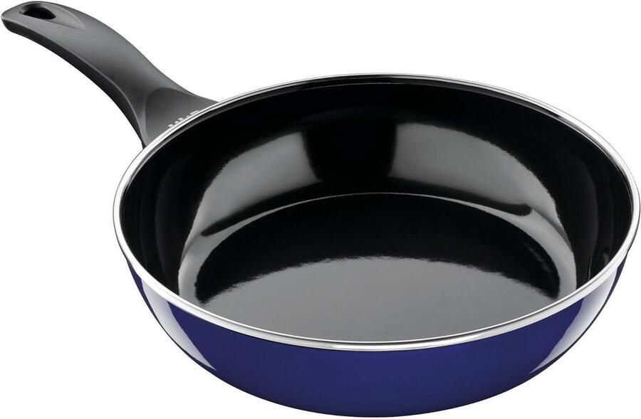 Keramische Koekenpan Antiaanbak Pan Gerechten Bereiden Nikkelvrije Oppervlakken 24 cm Diameter Blauw