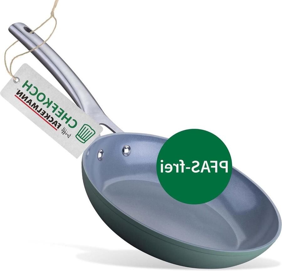 Keramische Koekenpan Antiaanbak Pan Gezond Koken 100% Gerecycled Aluminium Ø 24 cm Zilver