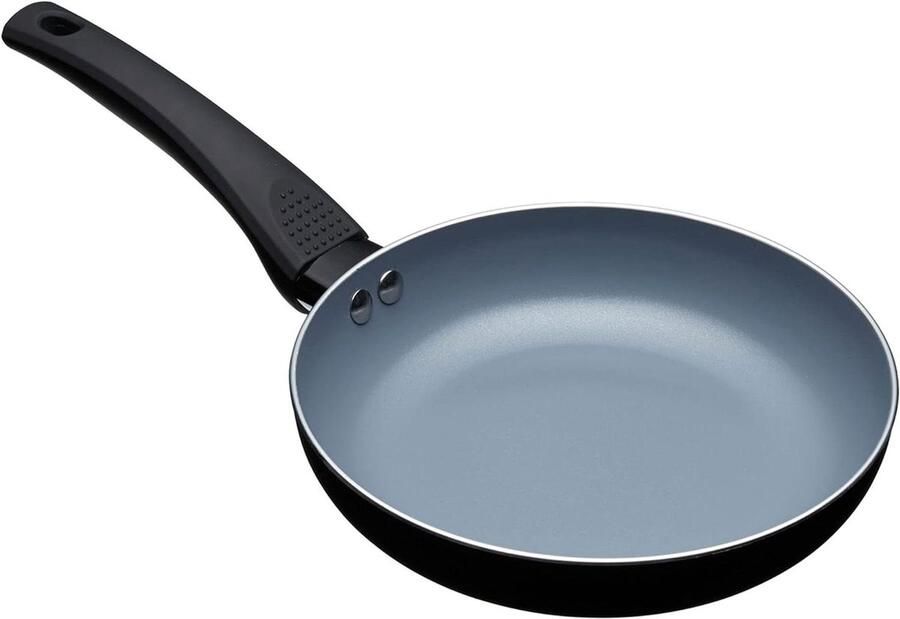 Keramische Koekenpan Antiaanbak Pan Gezond Koken Chemicaliënvrije Coating 20 Centimeter Diameter Zwart Blauw