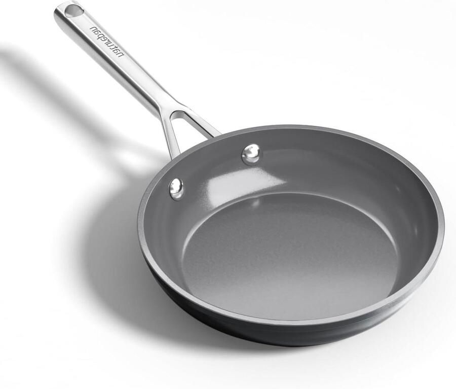 Keramische Koekenpan Antiaanbak Pan Gezond Koken Extreme Krasvastheid 20 cm Grijs