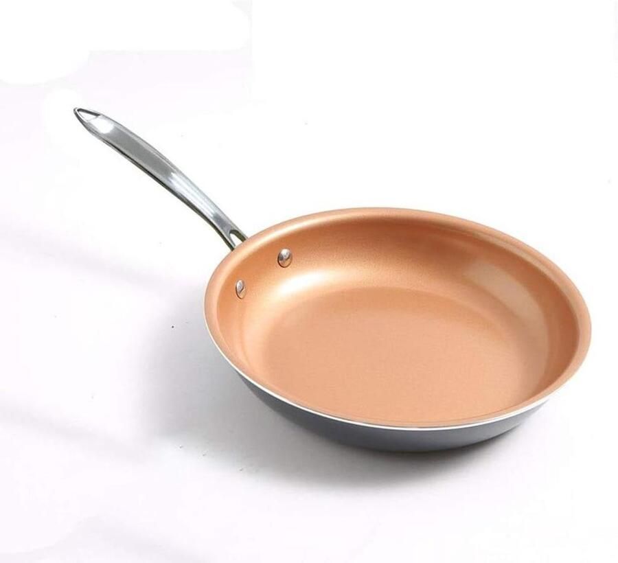 Keramische Koekenpan Antiaanbak Pan Gezond Koken Gelijkmatige Warmte 28 cm Koperkleurig