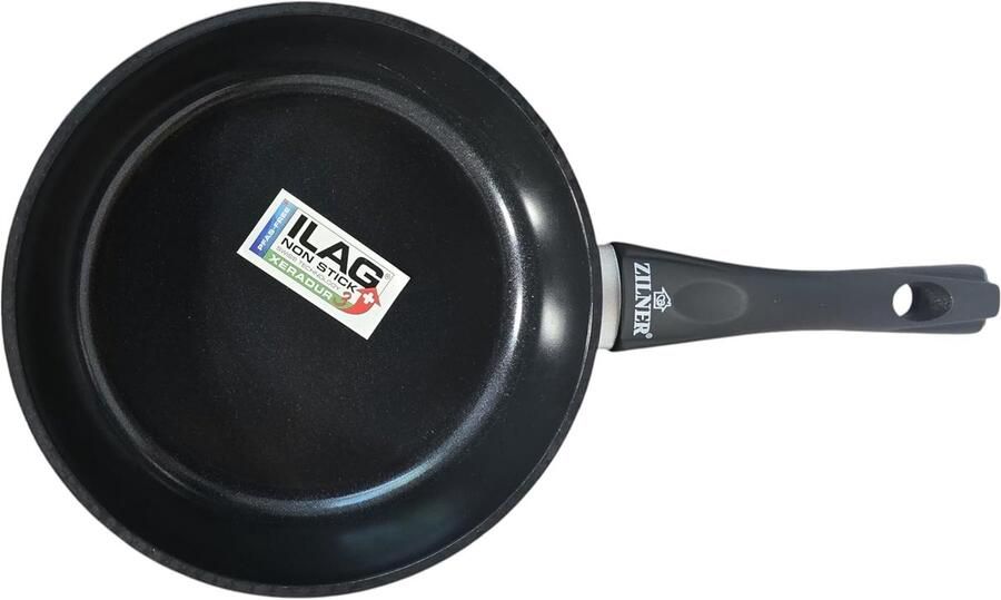 Keramische Koekenpan Antiaanbak Pan Gezond Koken Koelblijvende Handgreep 24 cm Zwart