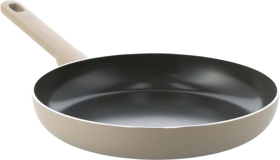Keramische Koekenpan Antiaanbak Pan Gezond Koken PFAS-Vrije Coating 30 cm Taupe