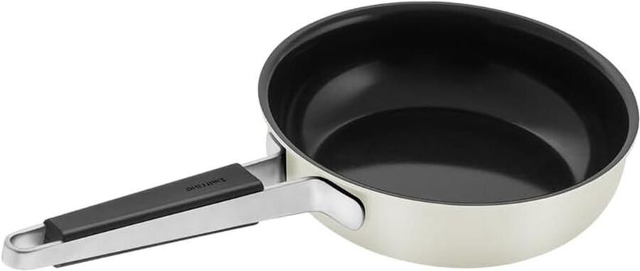Koekenpan Keramische Coating Koekenpan met Anti-aanbaklaag Koken en Bakken Drievoudige Bodem Technologie N.v.t. Ivoor Wit