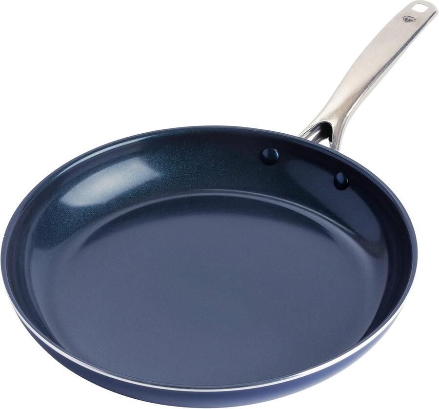 Keramische Koekenpan Antiaanbakpan Dagelijks Koken Diamant Versterkt 30 cm Blauw