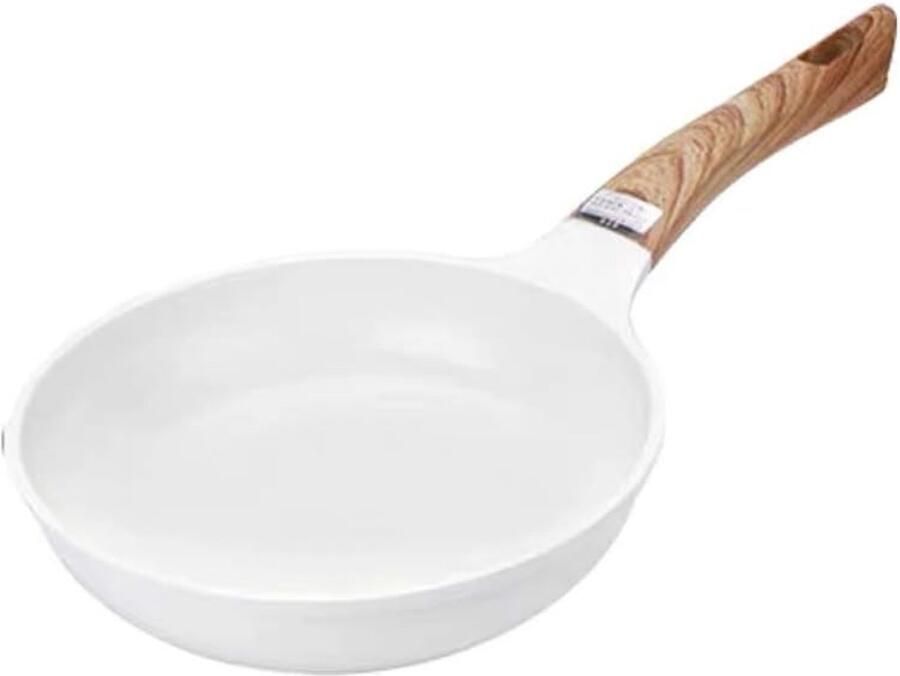 Keramische Koekenpan Antiaanbakpan Dagelijks Koken Vijflaags Gietwerk 20 cm Wit