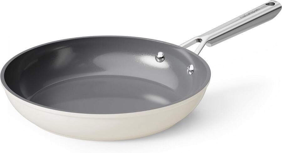 Keramische Koekenpan Antiaanbakpan Gezond Koken Diamant Versterkt 28 cm Wit