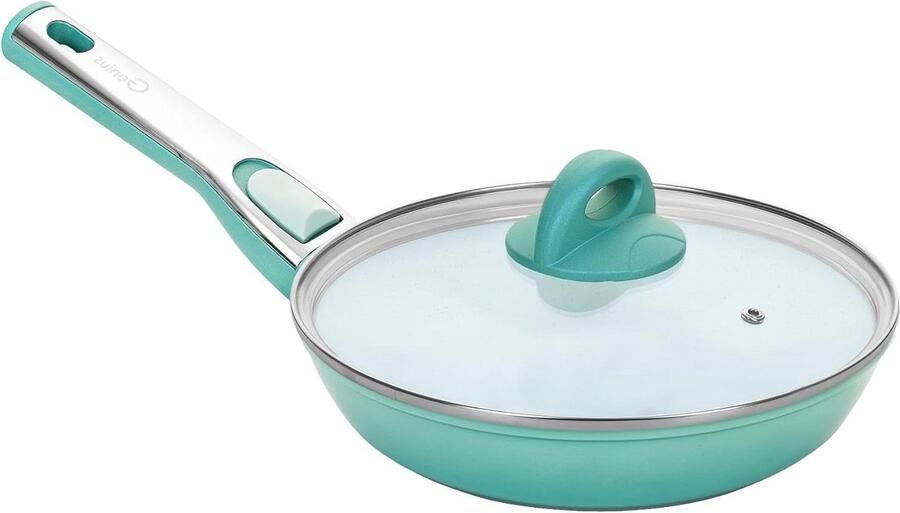 Keramische Koekenpan Antiaanbakpan Gezond Koken PFAS-vrij 24 cm Turquoise