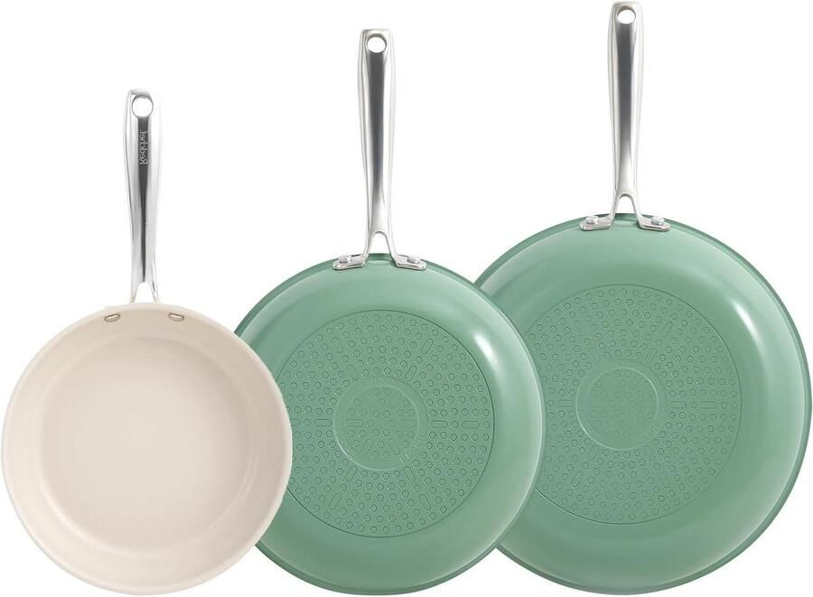 Keramische Koekenpan Antiaanbakpan Koekenpan Dagelijks Koken Snelle Warmteverdeling 20-28 cm Groen