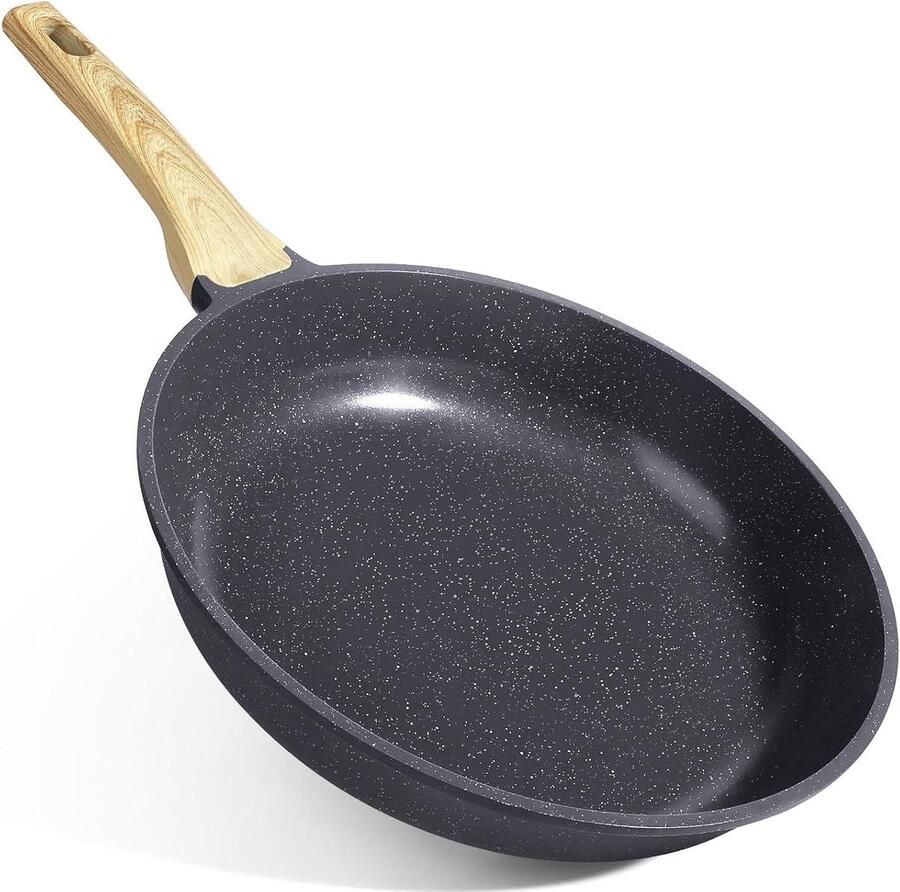 Keramische Koekenpan Antiaanbakpan Koekenpan Gezond Koken PFOS PFOA-vrij 24 cm Zwart