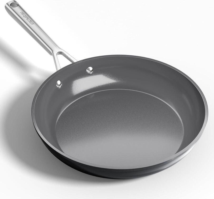 Keramische Koekenpan Antiaanbakpan Koekenpannen Set Snel en Gemakkelijk Koken Diamant-Titan Keramische Coating 28 cm Zwart