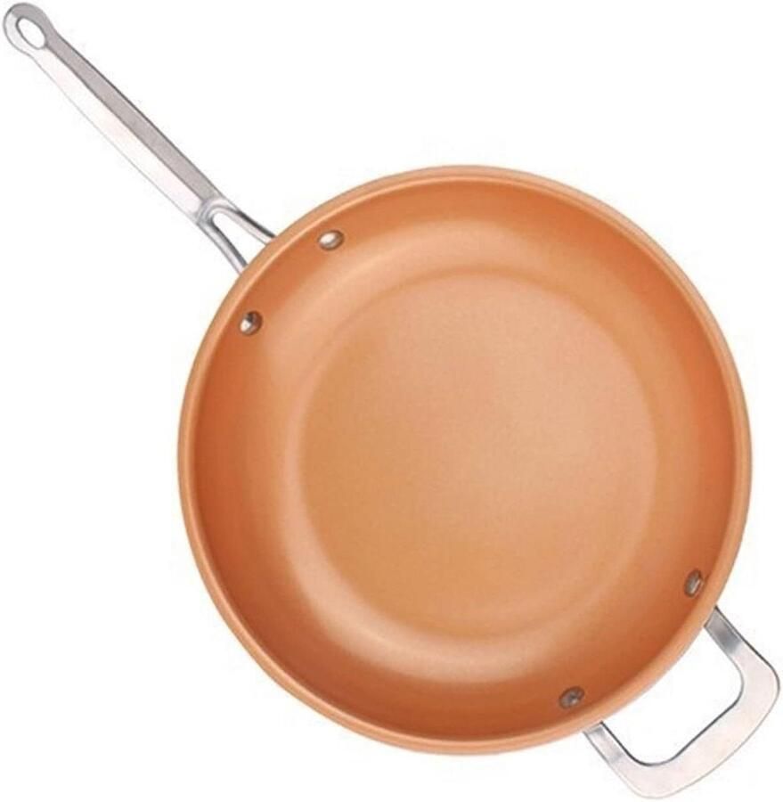 Keramische Koekenpan Antiaanbakpan Lekker Koken Krasbestendig Oppervlak 10 Inch Koperkleur