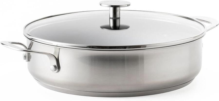 Keramische Koekenpan Antiaanbakpan PFAS-vrij Dagelijks Koken Gelijkmatige Warmte 28 cm Zilver