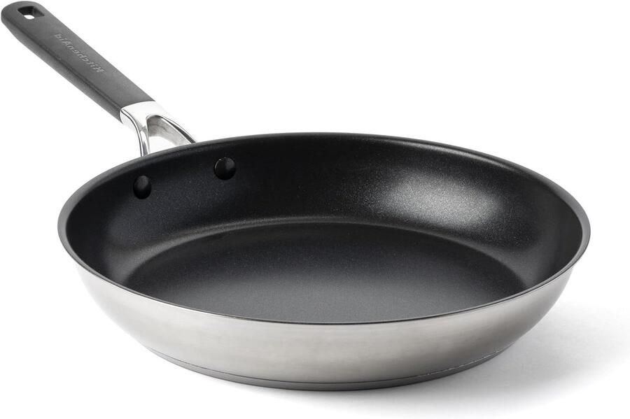 Keramische Koekenpan Antiaanbakpan PFAS-vrij Gezond Koken Snel Gelijkmatig Verwarmen 30 cm Zilver