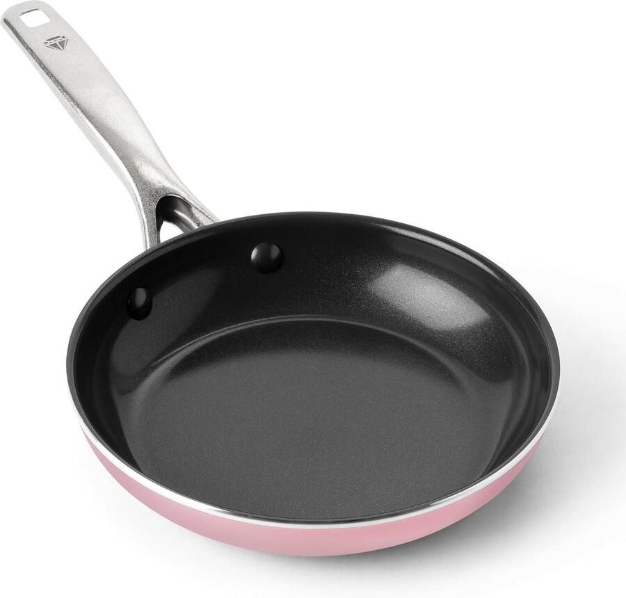 Keramische Koekenpan Braadpan Koken en Bakken Met Diamant Versterkte Coating 20 cm Roze