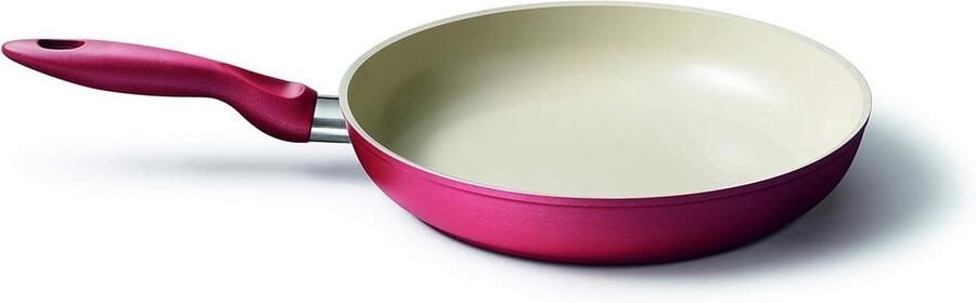 Keramische Koekenpan Bratpan Antiaanbak Gelijkmatig Garen Hittebestendig tot 400°C 28 cm Donkerrood