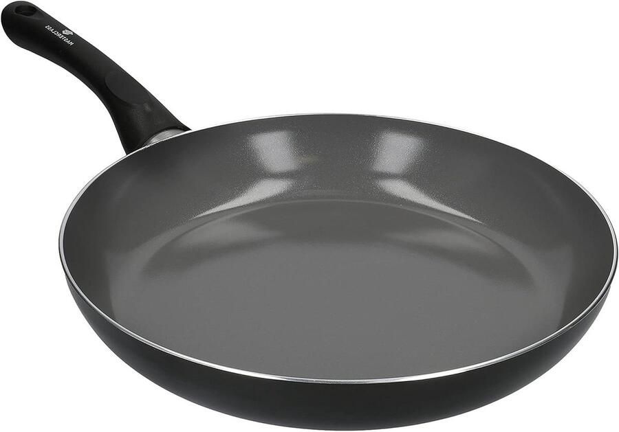 Keramische Koekenpan Eco Pan Gezond Koken Gemaakt van gerecycled materiaal 30 cm Zwart