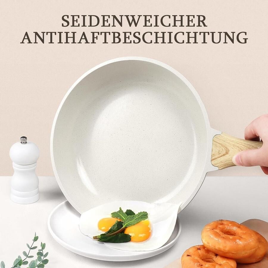 Keramische Koekenpan Gezonde Pan Lekker Koken Pfas Vrij 30 cm Wit