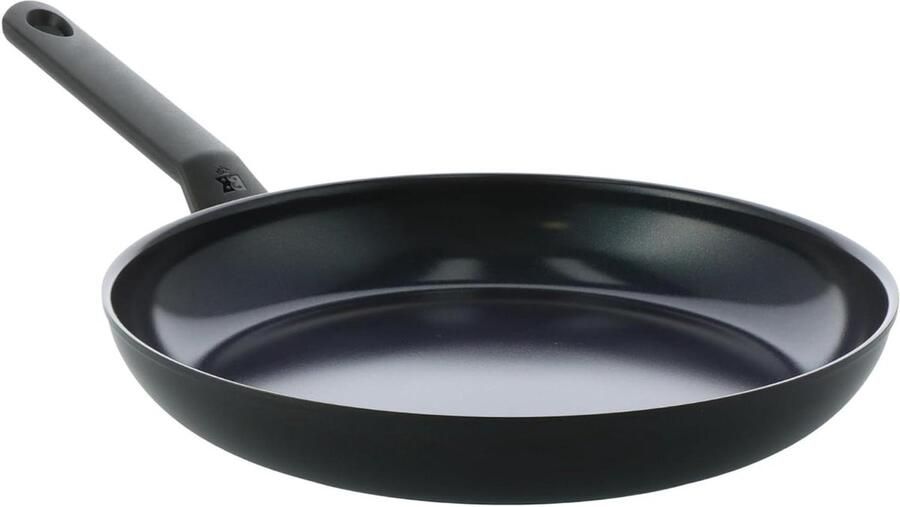 Keramische Koekenpan met Anti-aanbaklaag Snelle Maaltijden Bereiden Pfas-vrij en Ovenbestendig 24 cm Diameter Zwart