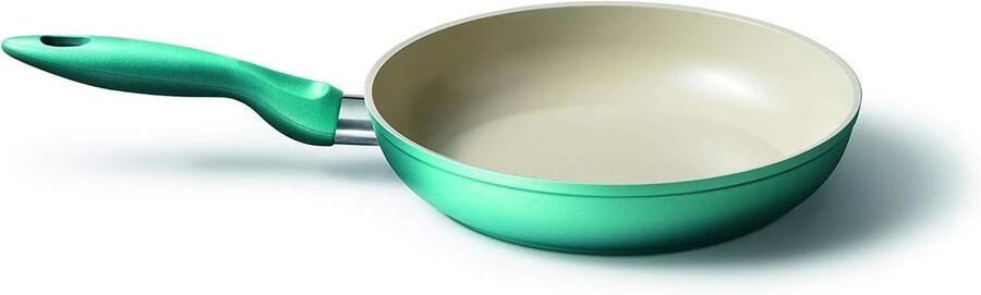 Keramische Koekenpan met antiaanbaklaag Gerechten Garen Geschikt voor alle warmtebronnen 24 cm diameter Lichtblauw