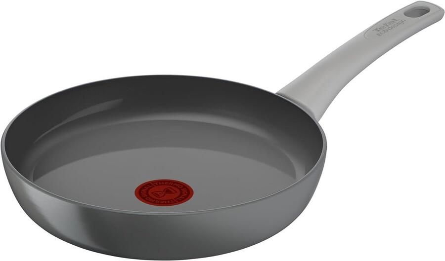 Keramische Koekenpan met Coating Dagelijks Koken Eco-ontworpen Materiaal 24 cm Diameter Grijs